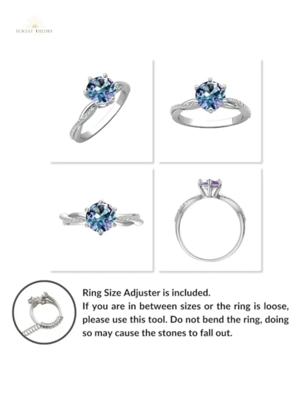 Sterling Silver Alexandrite Ring June Birthstone Oval Kite Pear Round Halo